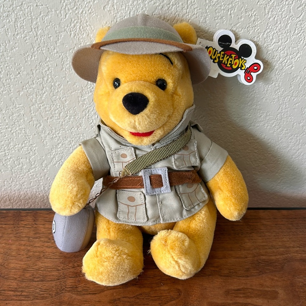 DISNEY Winnie the Pooh Safari Pooh Mouseketoys Vintage Plushie